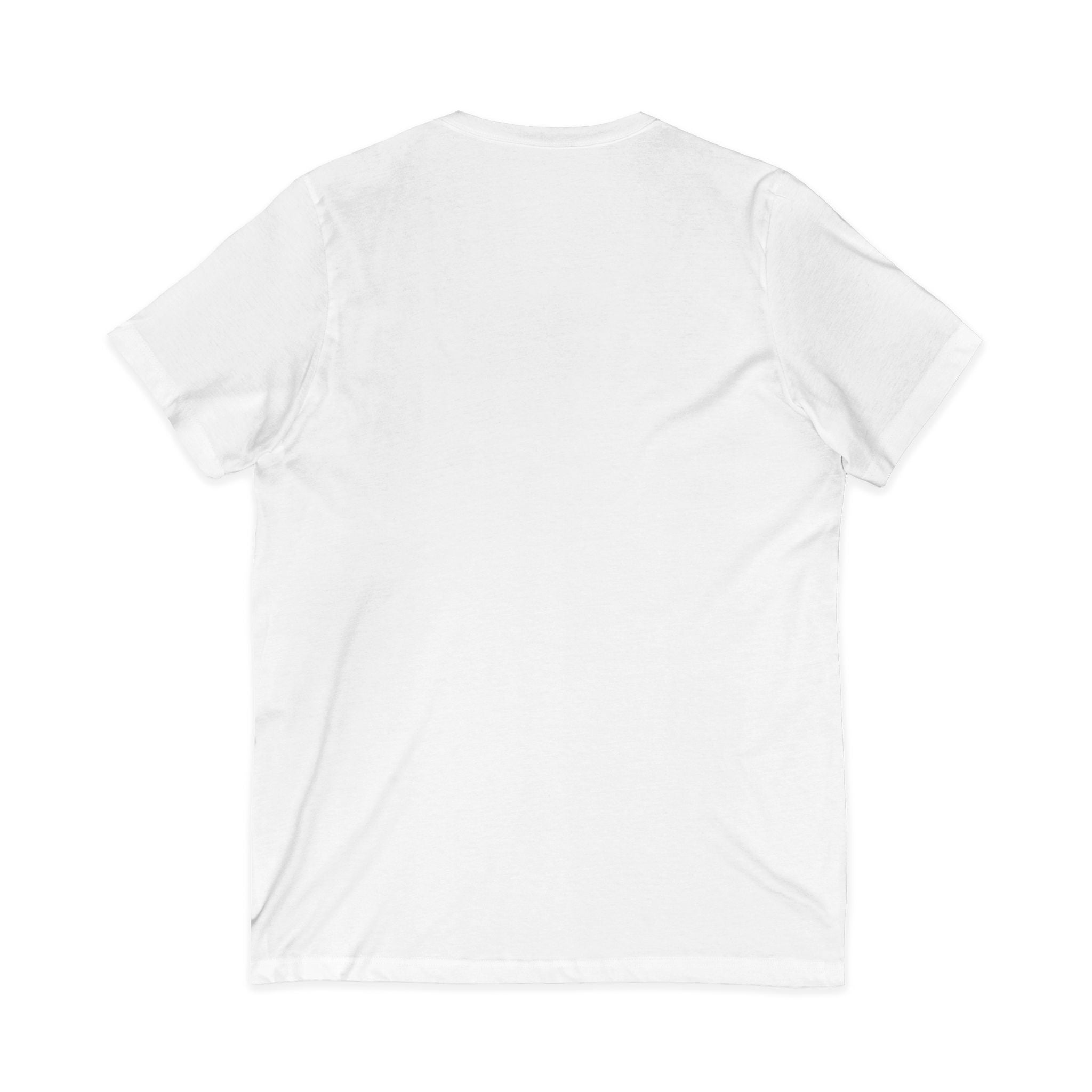Tropical Sunset V-Neck Tee — Hawaiian Palm & Hibiscus Beach Shirt
