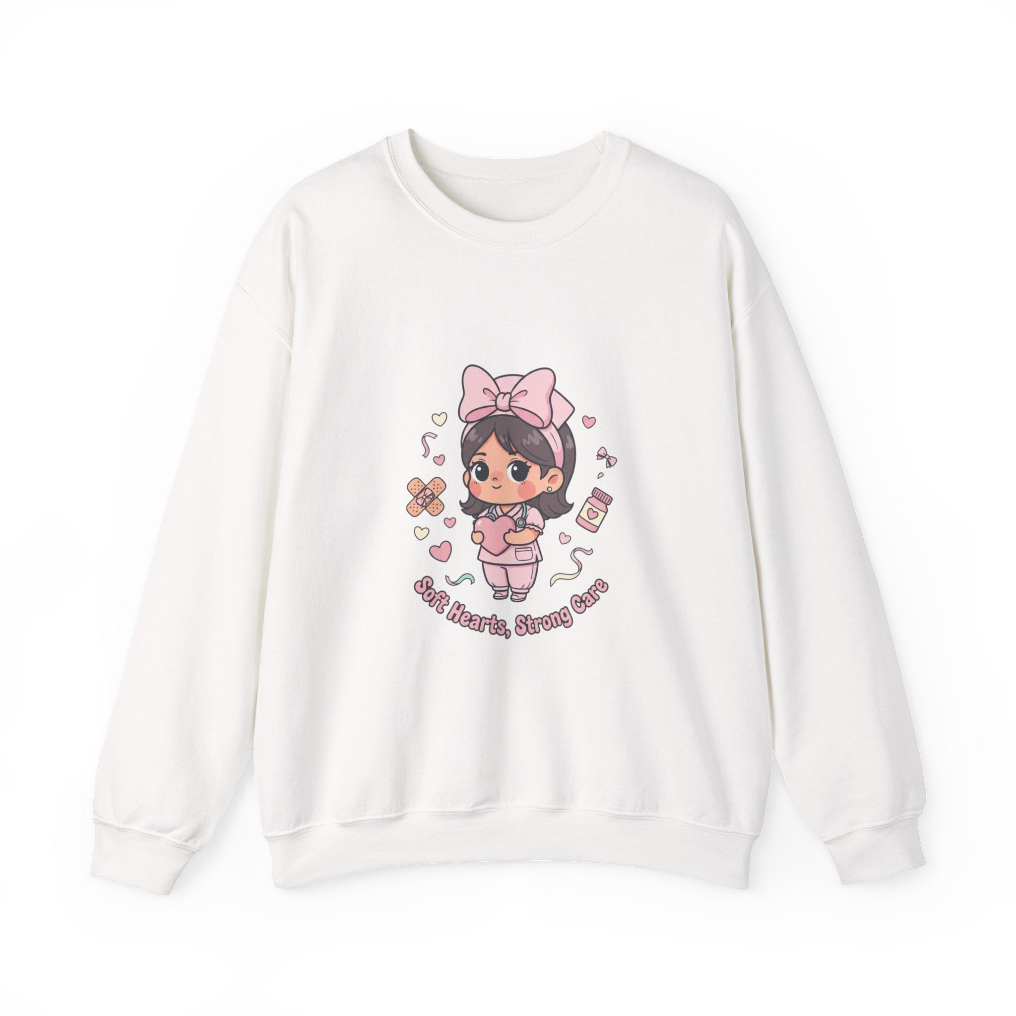 Cute Nurse Graphic Sweatshirt | pastel coquette medical, kawaii nurse merch