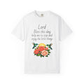 Christian Floral T‑Shirt — “Lord Bless This Day” Inspirational Prayer Tee
