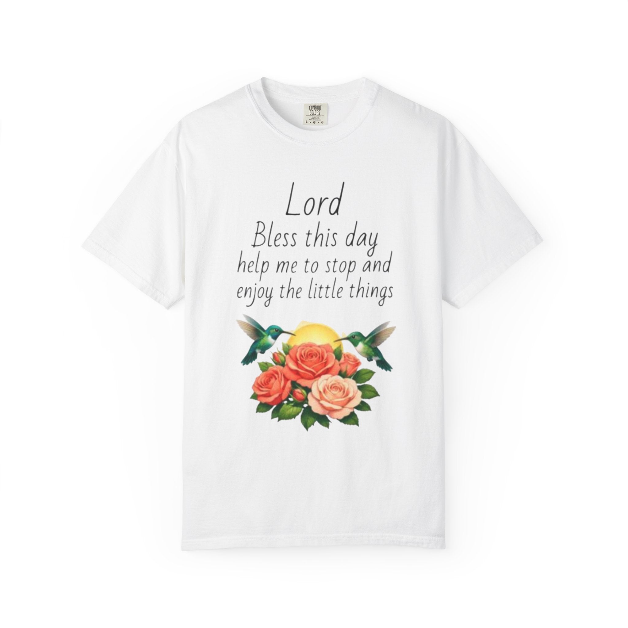 Christian Floral T‑Shirt — “Lord Bless This Day” Inspirational Prayer Tee