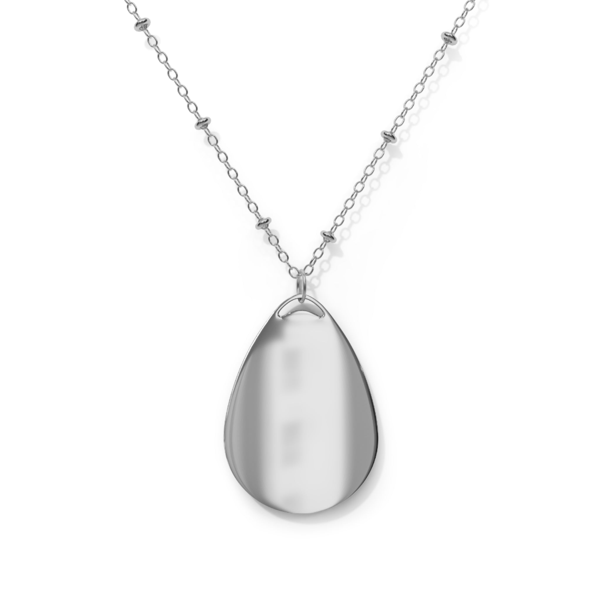 Rose Teardrop Pendant Necklace — Oval Rose Pendant Jewelry