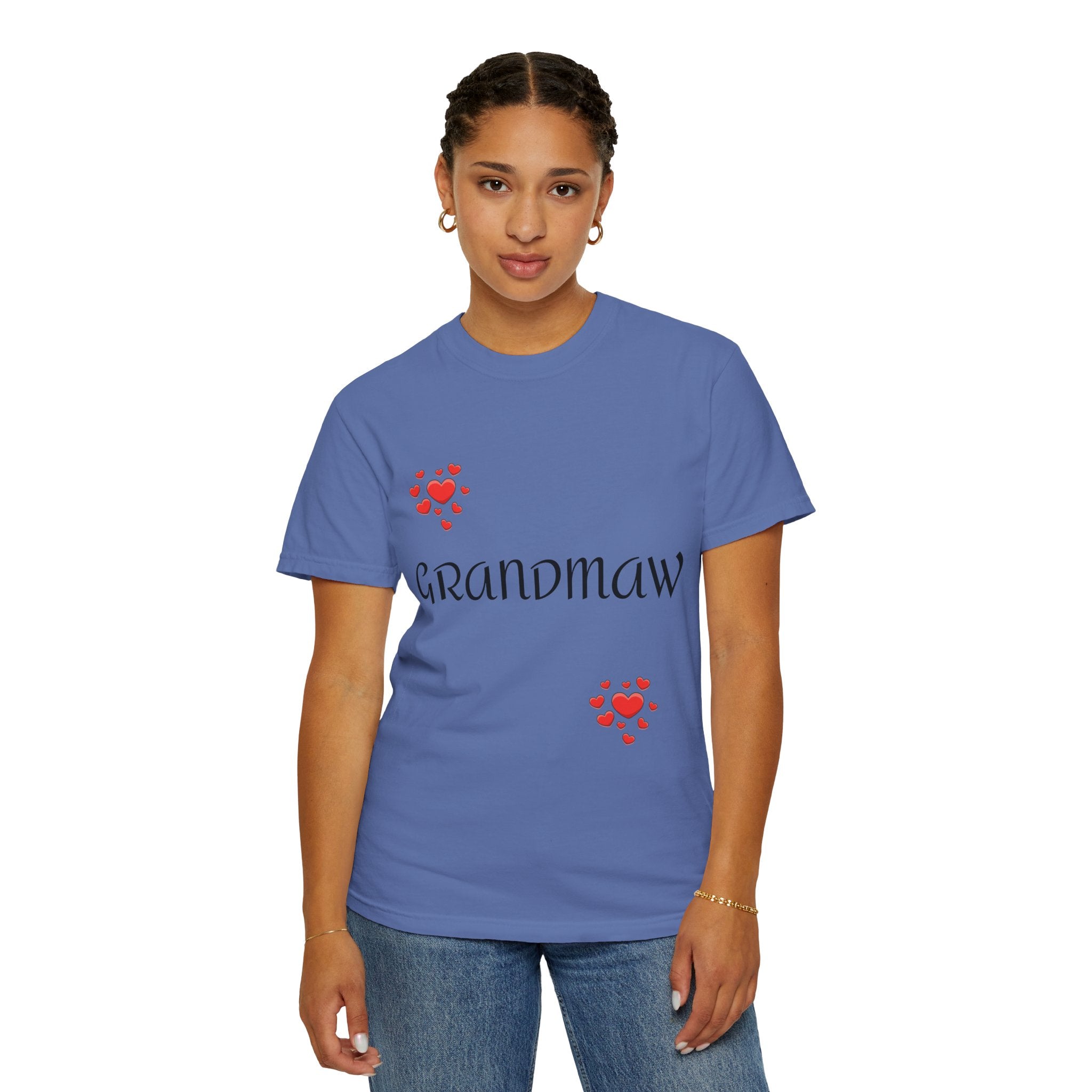 Grandmaw Heart Tee — 'GRANDMAW' Script T-Shirt with Red Heart Accents