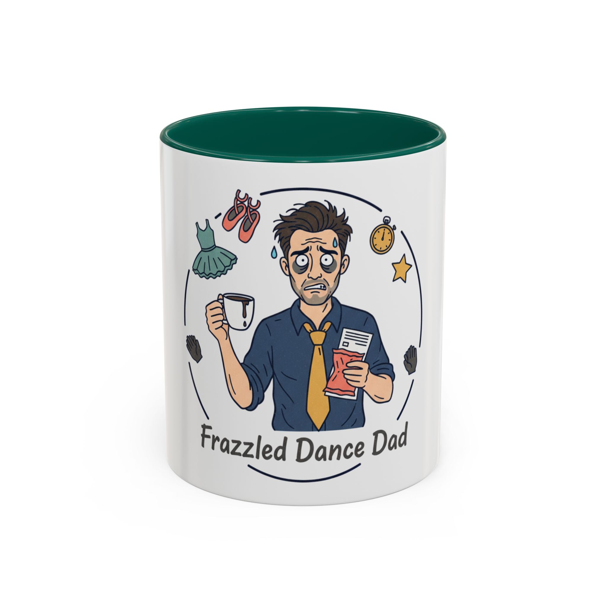 Frazzled Dance Dad Mug — Funny Dance Dad Coffee Cup (11oz/15oz)