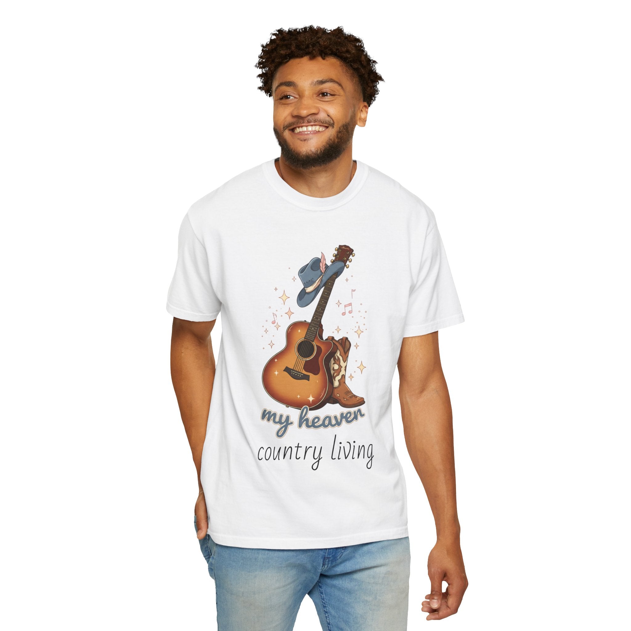 Country Music Guitar T-Shirt — "Country Is My Heaven" Graphic Tee