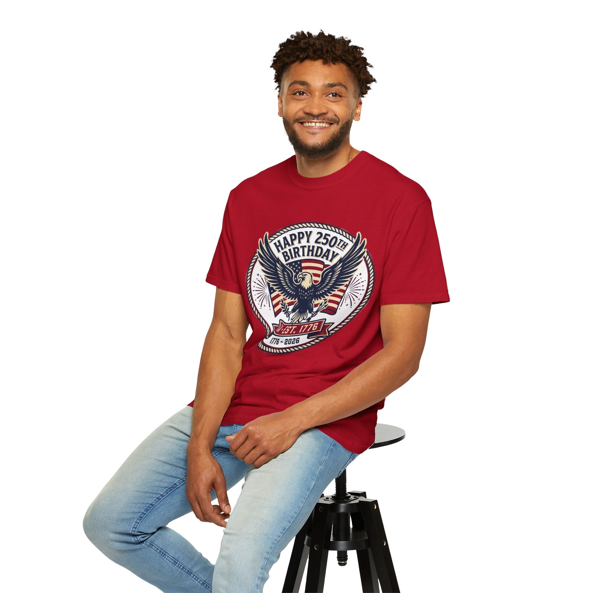 250th Birthday USA Eagle T-Shirt — Happy 250th Birthday 1776–2026 Patriotic Tee