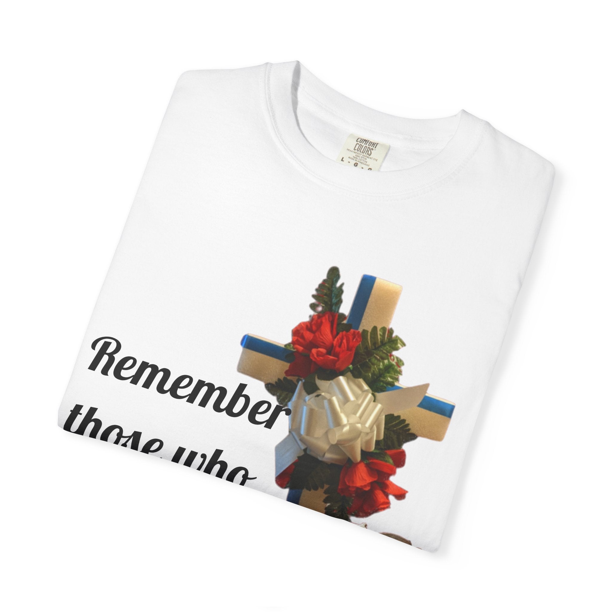 Veteran Tribute T-Shirt — Folded Flag, Cross & Combat Boots