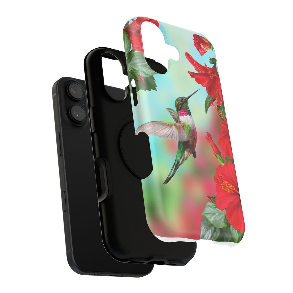 iPhone 17 Hummingbird & Hibiscus Impact-Resistant Phone Case