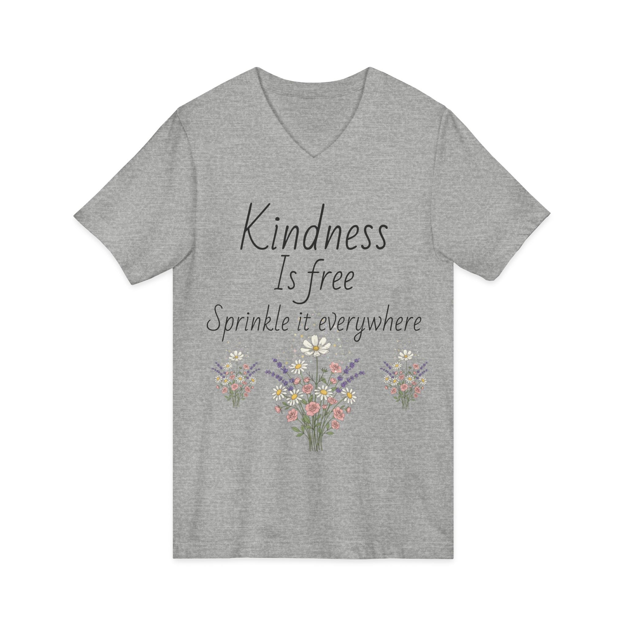 Kindness Sprinkle V-Neck Tee — "Sprinkle It Everywhere" Inspirational Graphic Shirt
