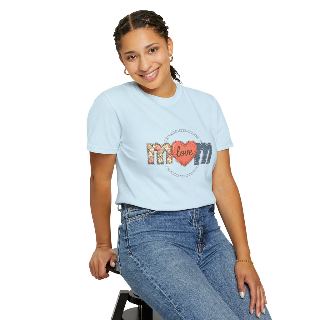 Mom Faux Love T-Shirt –Faux Floral Heart Mother's Day Tee