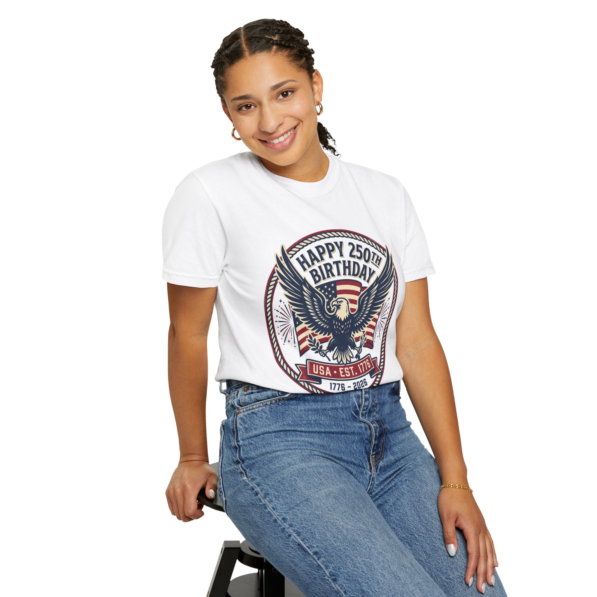 250th Birthday USA Eagle T-Shirt — Happy 250th Birthday 1776–2026 Patriotic Tee