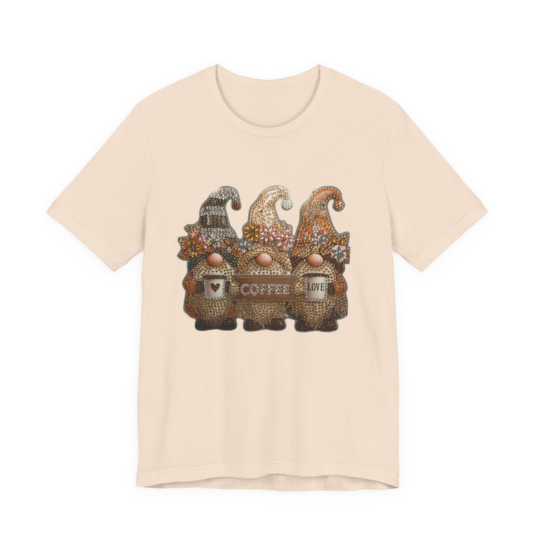 Coffee Gnome T-Shirt — Cozy Rustic Gnomes with 'Coffee' Sign
