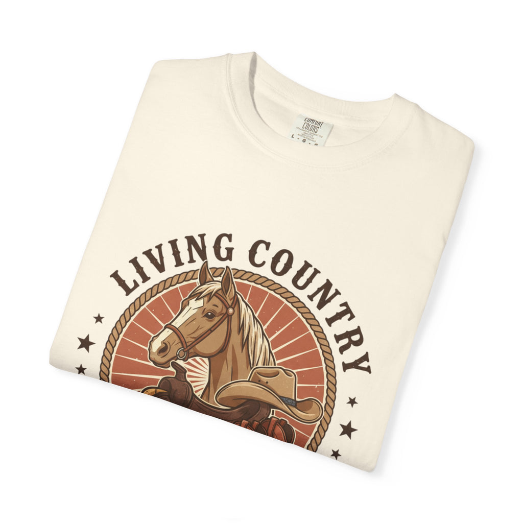 Living Country Horse T-Shirt — Rustic Western Rodeo Graphic Tee