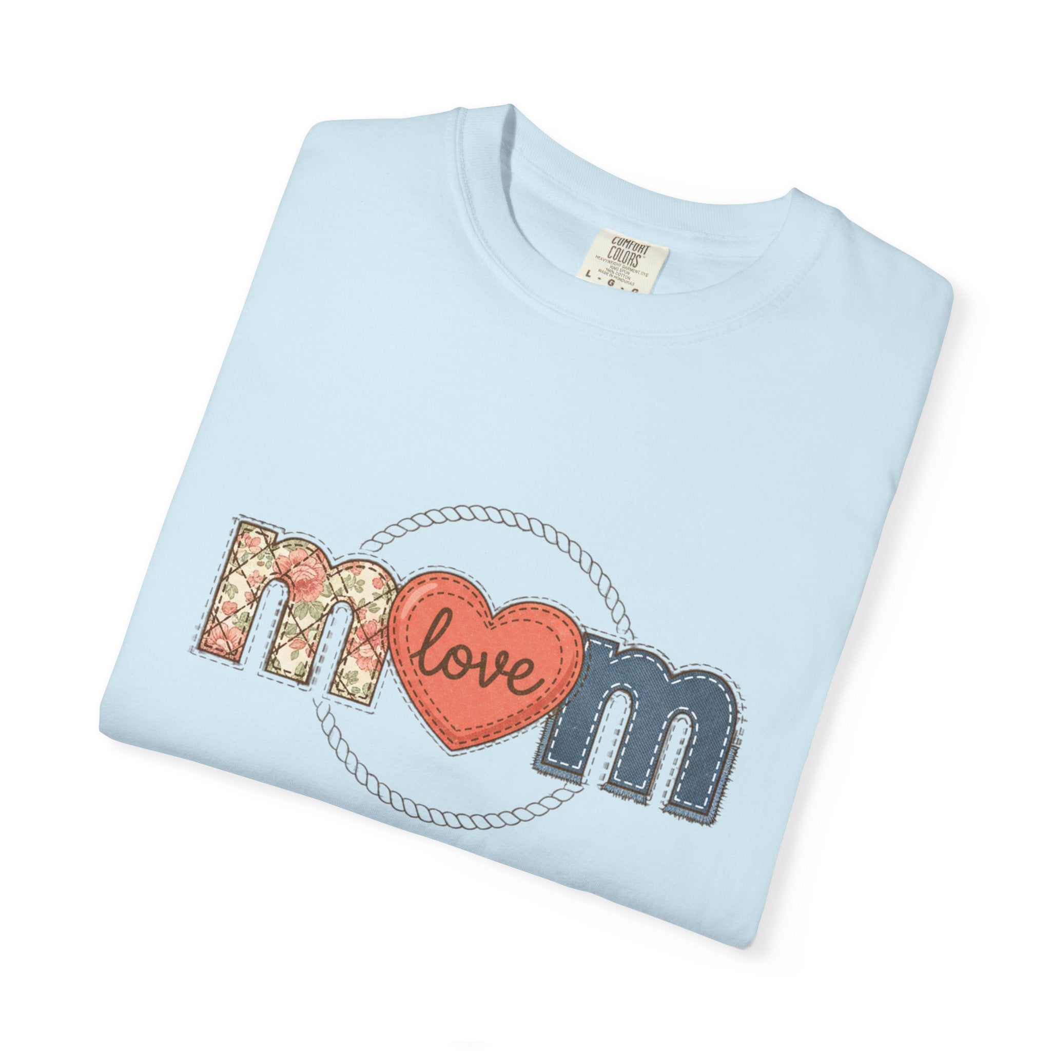 Mom Faux Love T-Shirt –Faux Floral Heart Mother's Day Tee
