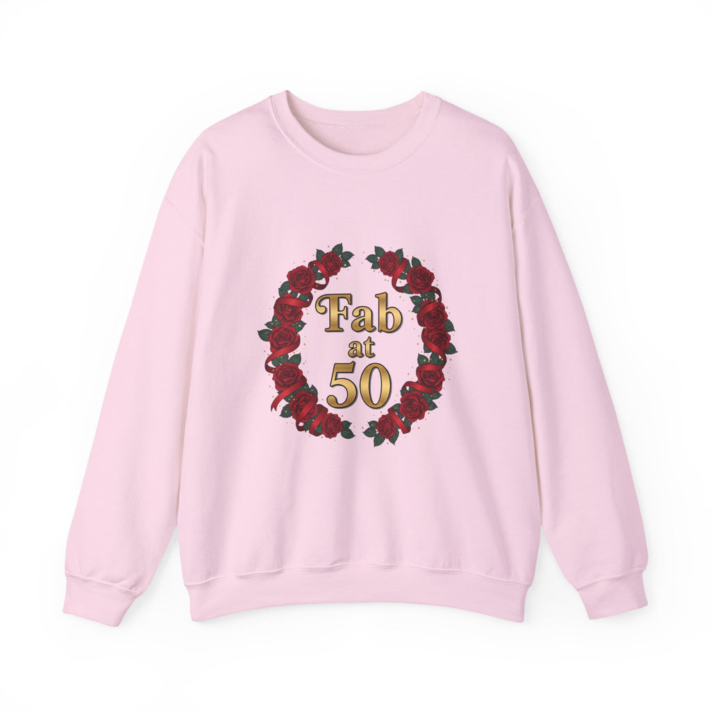 Fab at 50 Rose Wreath Crewneck Sweatshirt