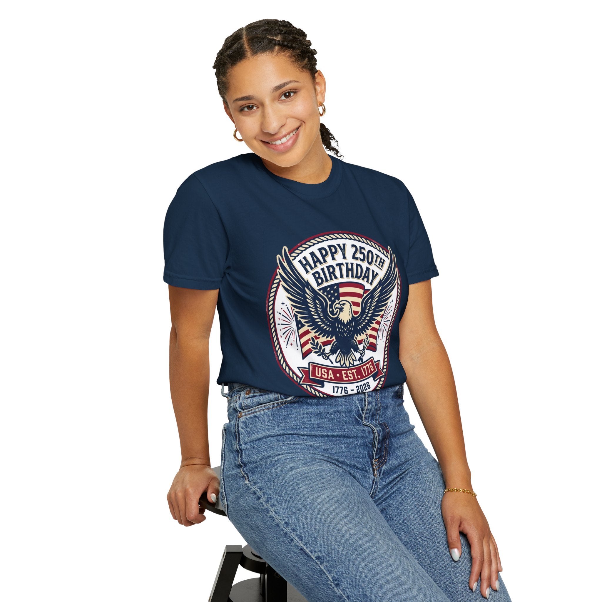 250th Birthday USA Eagle T-Shirt — Happy 250th Birthday 1776–2026 Patriotic Tee