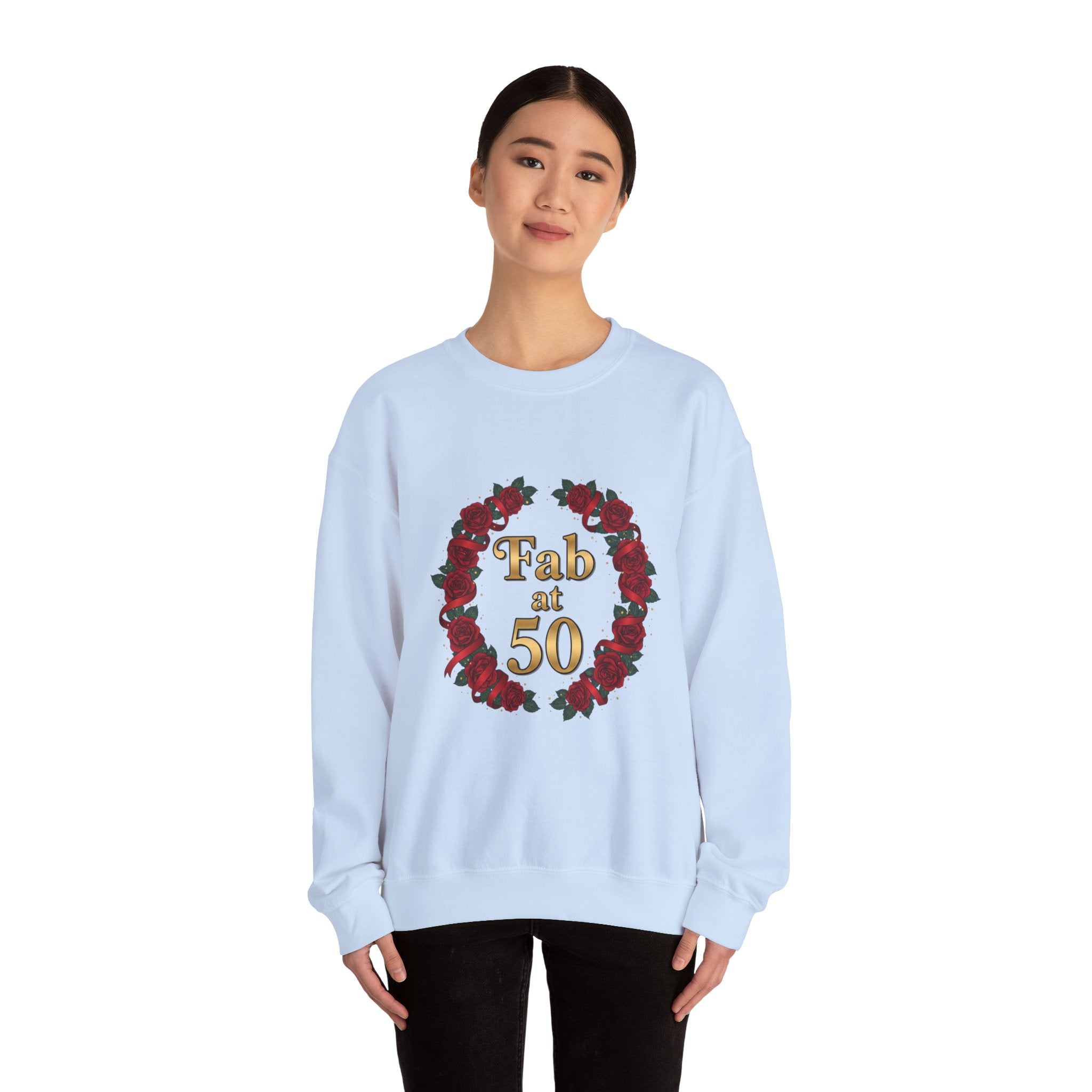 Fab at 50 Rose Wreath Crewneck Sweatshirt