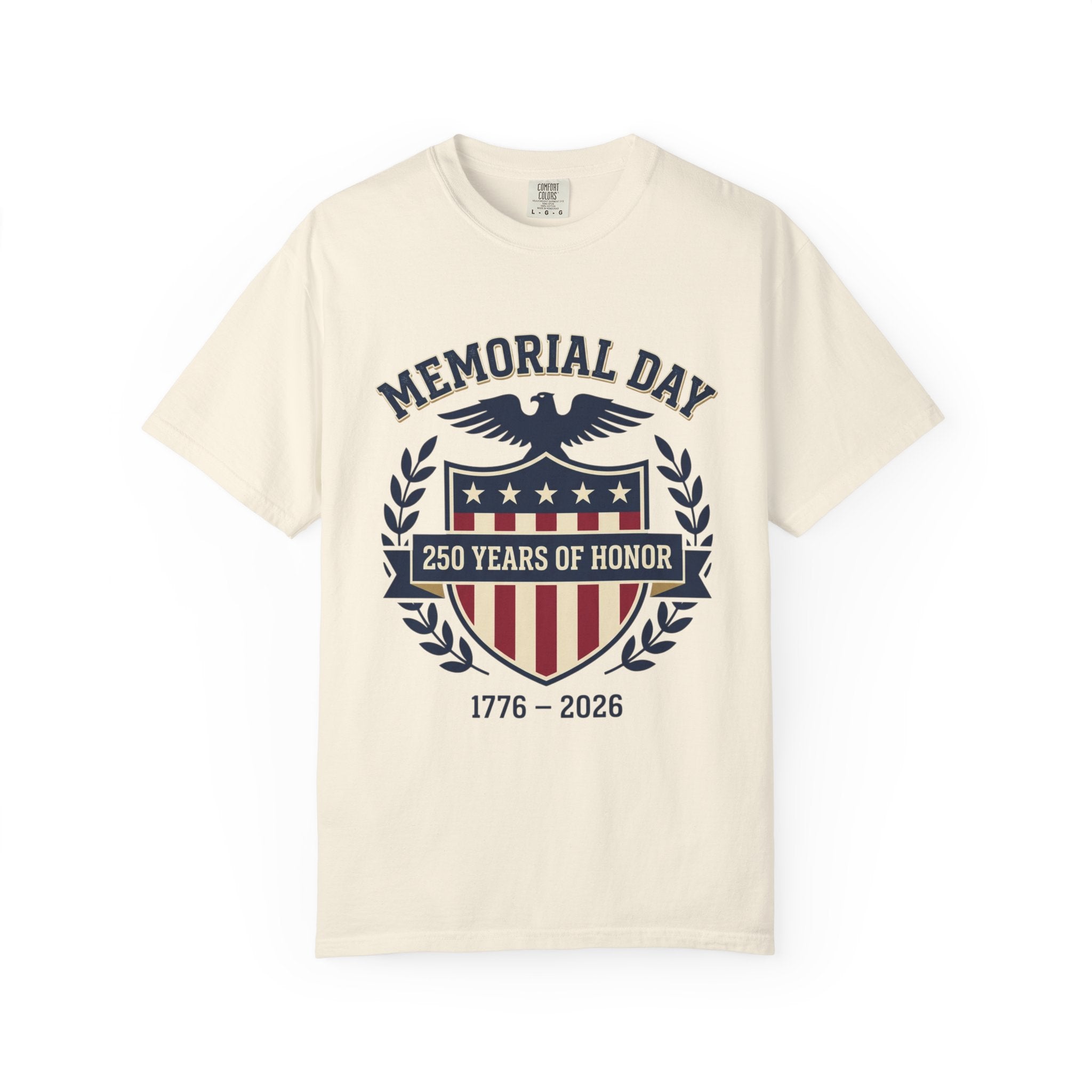 Memorial Day Shield T-Shirt — "250 Years of Honor 1776–2026" Patriotic Tee