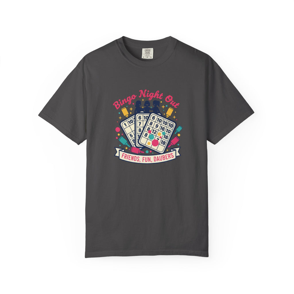 Bingo Night Out T-Shirt — Friends, Fun, Daubers Retro Game Night Tee
