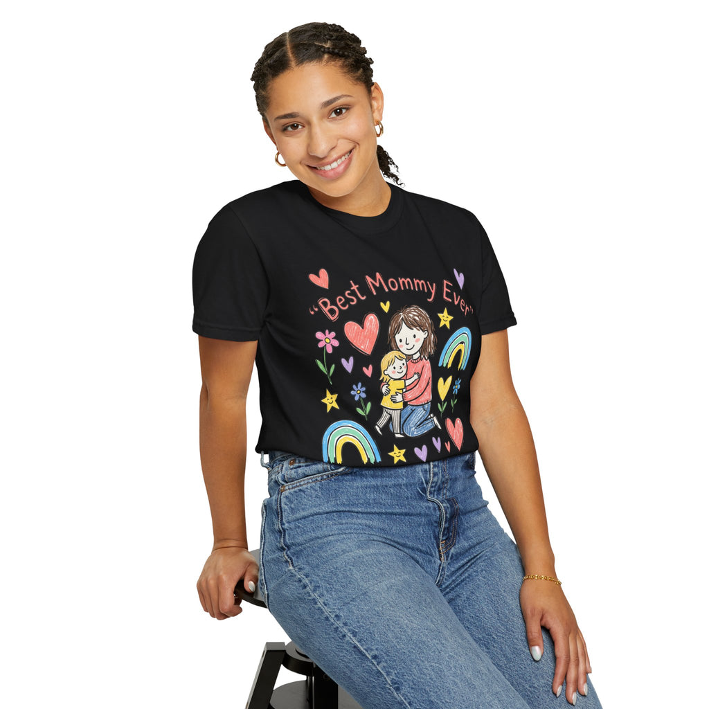 Best Mommy Ever T-Shirt — Cute Rainbow Hearts Mother's Day Tee