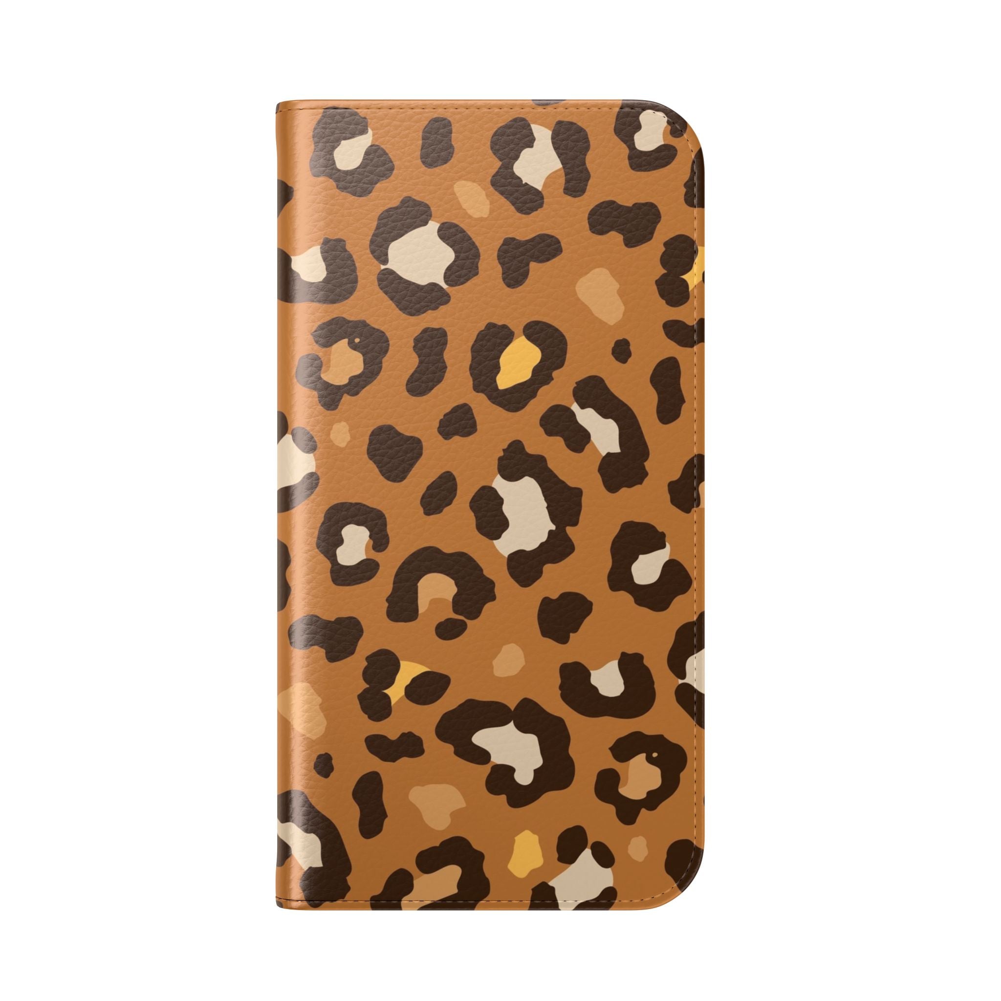 iPhone 17 Leopard Print Flip Phone Case – Wallet Folio Card Holder, Stylish Animal Print