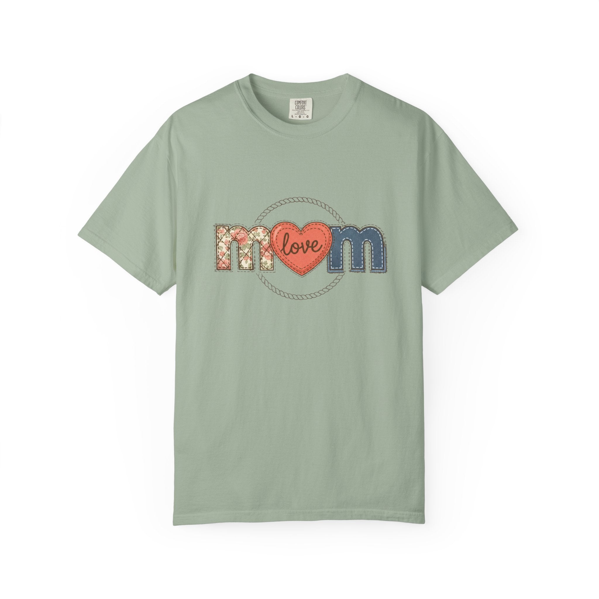 Mom Faux Love T-Shirt –Faux Floral Heart Mother's Day Tee