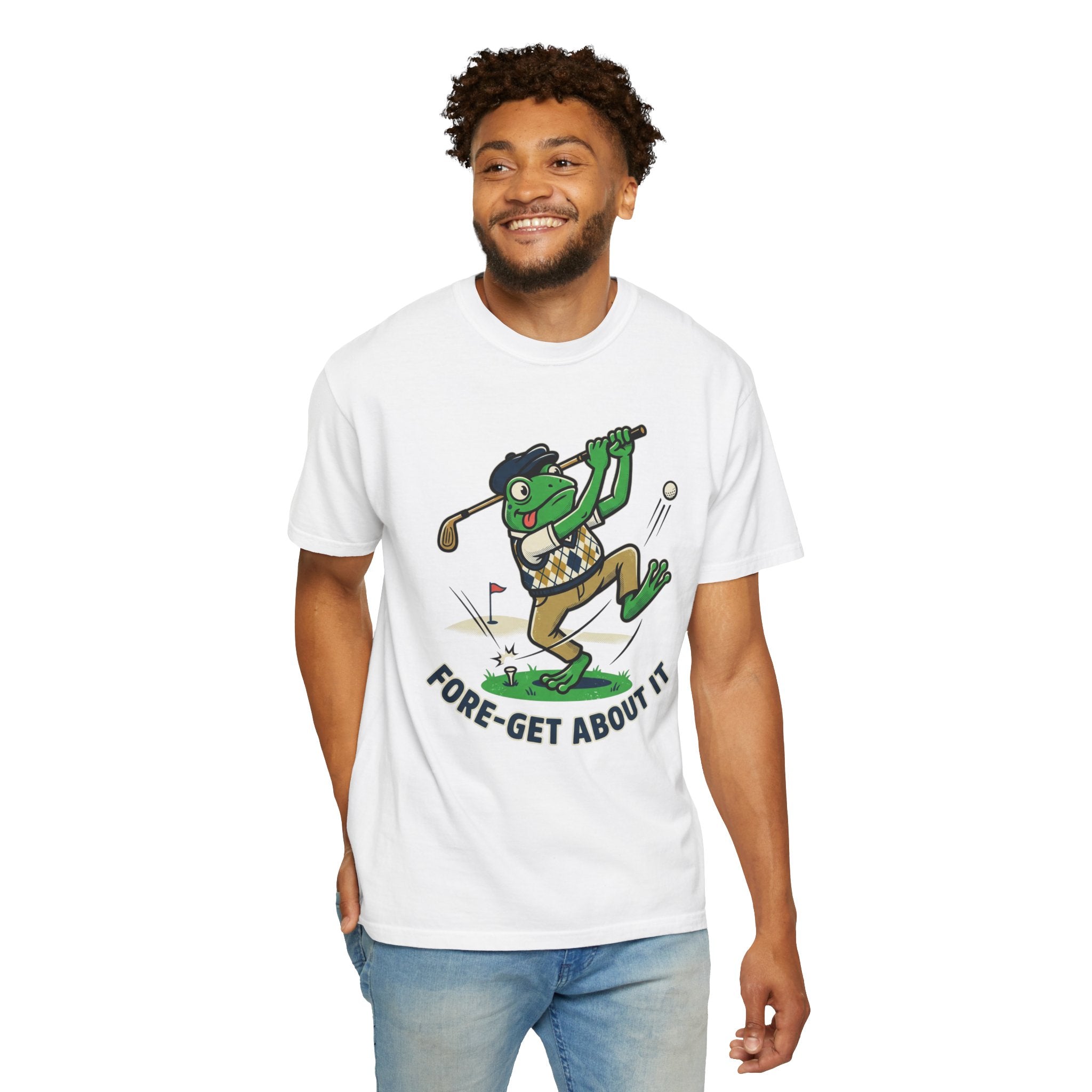 Golf Frog T-Shirt — “Fore-get About It” Funny Golf Graphic Tee