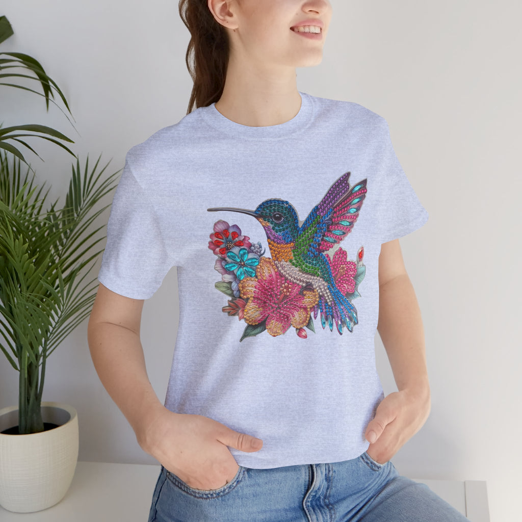 Hummingbird Floral Tee — Colorful -Style Bird Graphic T-Shirt