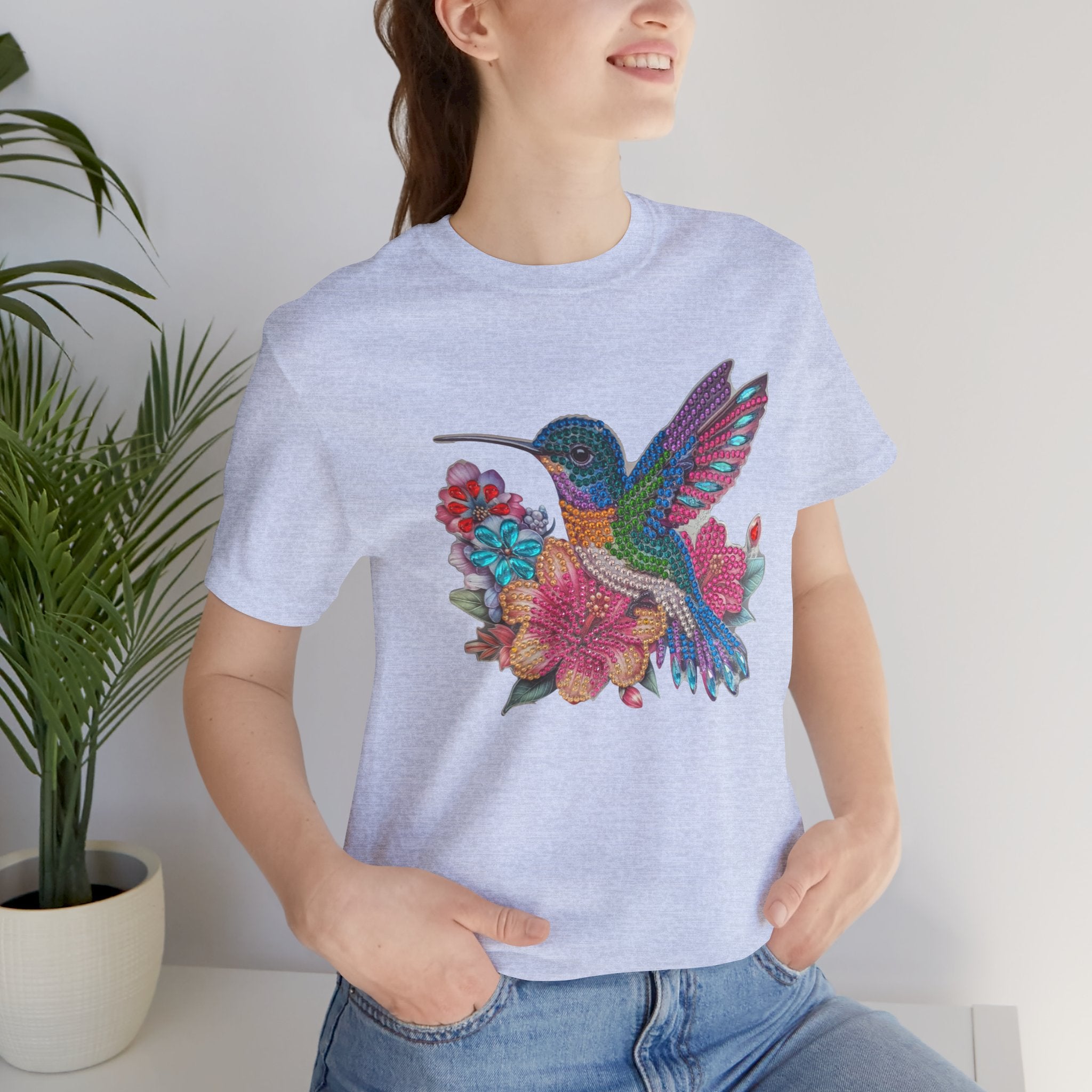 Hummingbird Floral Tee — Colorful -Style Bird Graphic T-Shirt