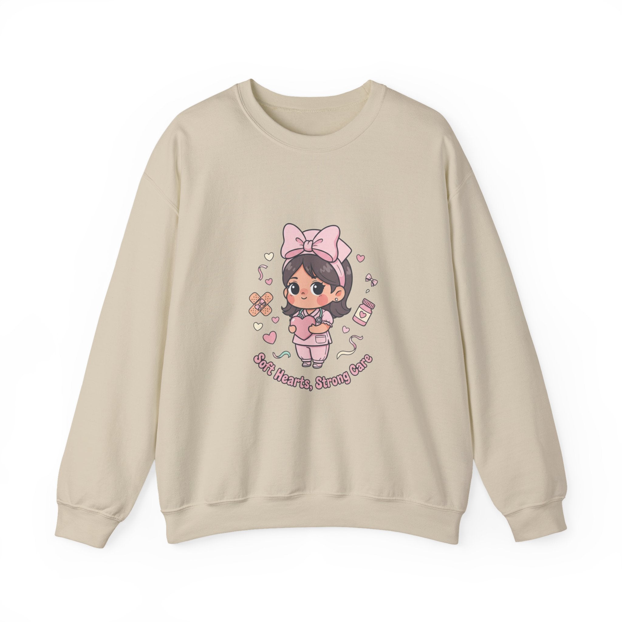 Cute Nurse Graphic Sweatshirt | pastel coquette medical, kawaii nurse merch