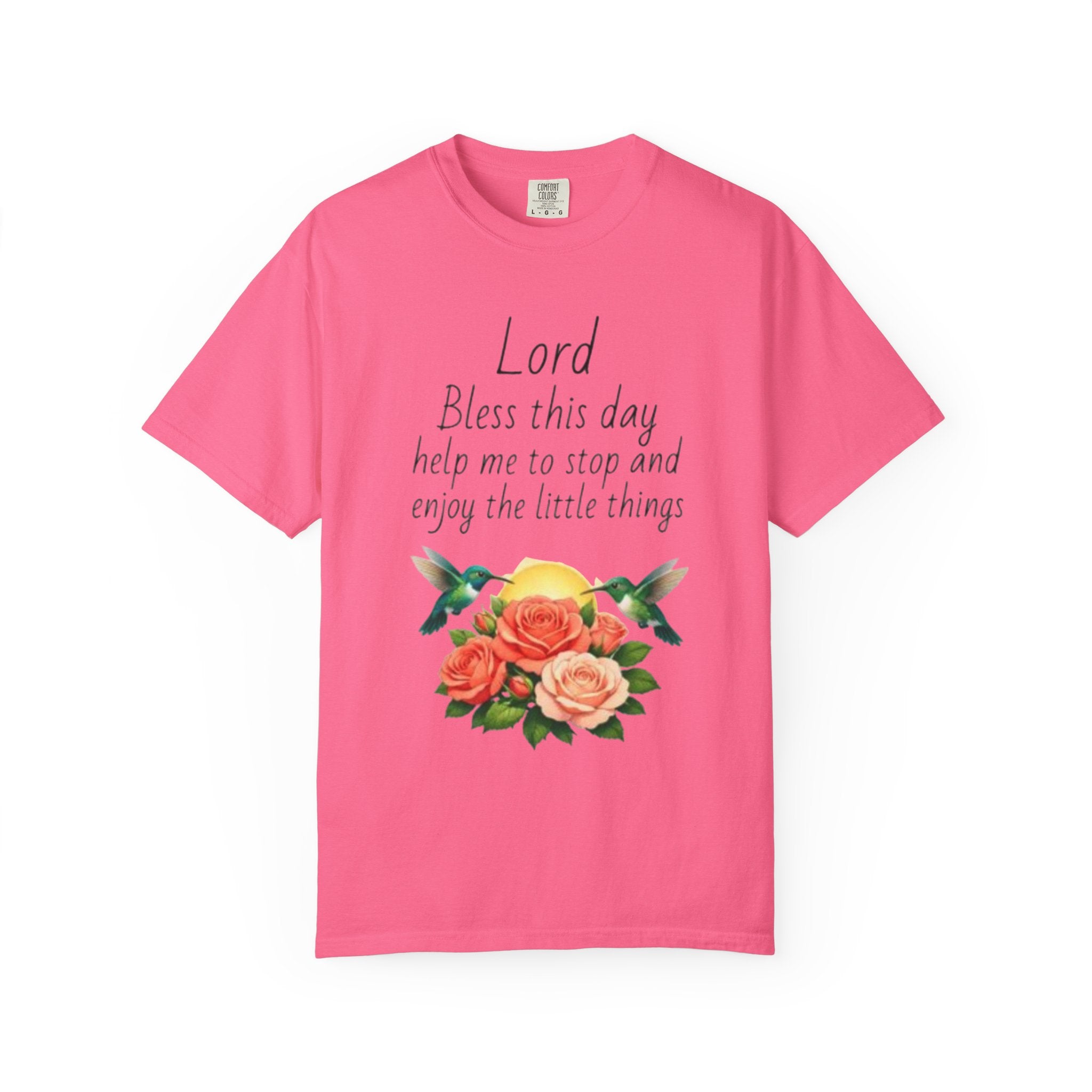 Christian Floral T‑Shirt — “Lord Bless This Day” Inspirational Prayer Tee
