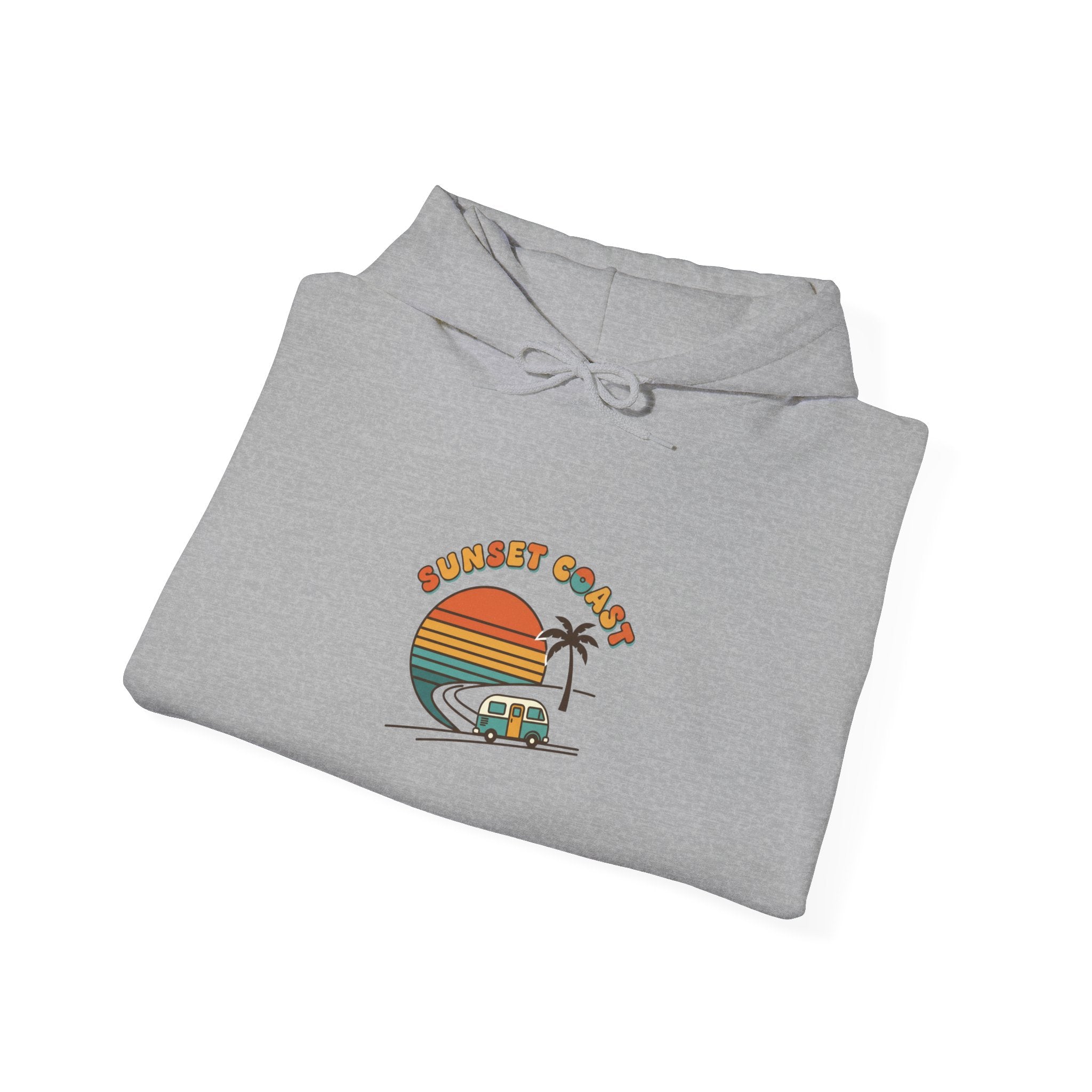 Golden Hour Sunset Surf Hoodie | 70s Sunset, Vintage Palm Postcard