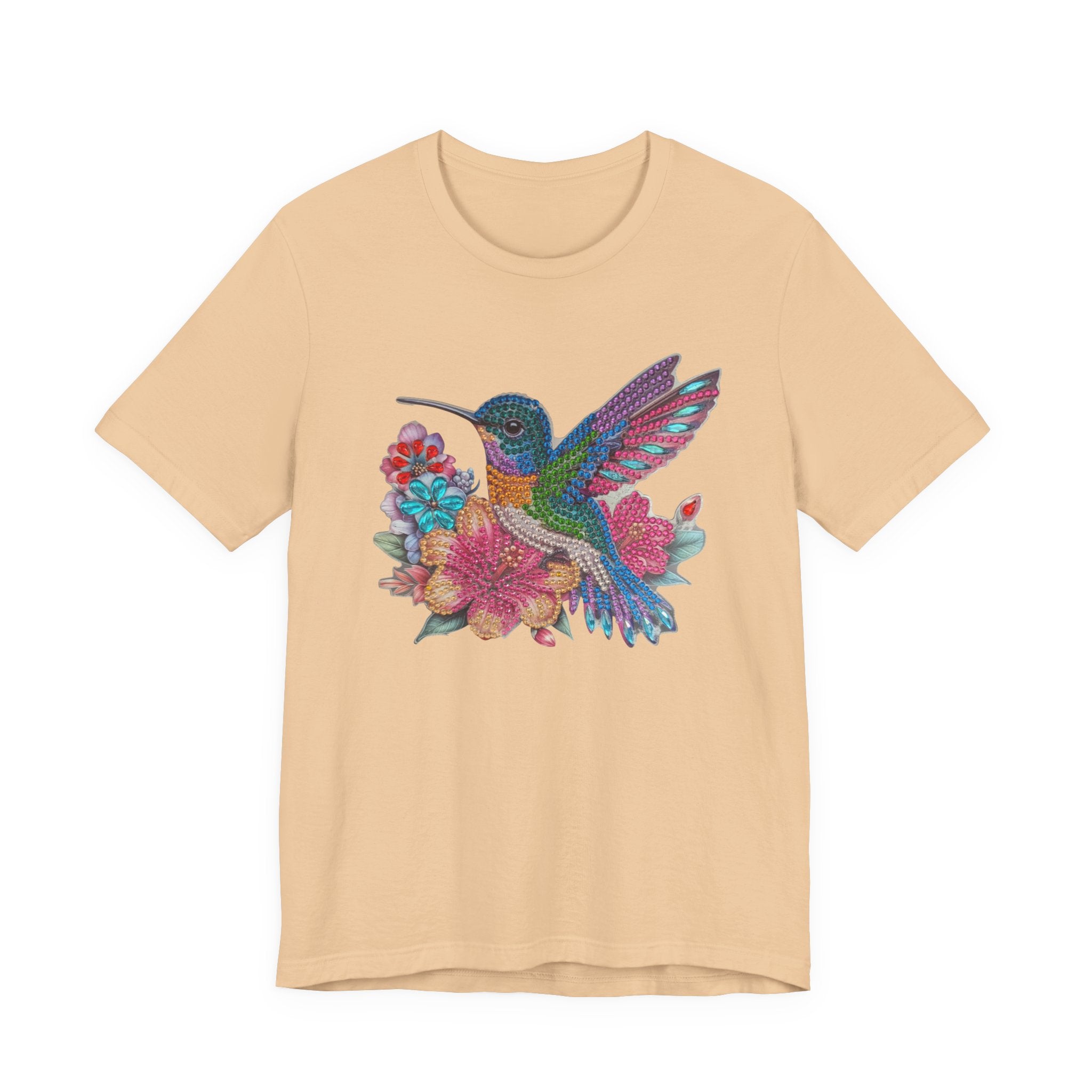 Hummingbird Floral Tee — Colorful -Style Bird Graphic T-Shirt