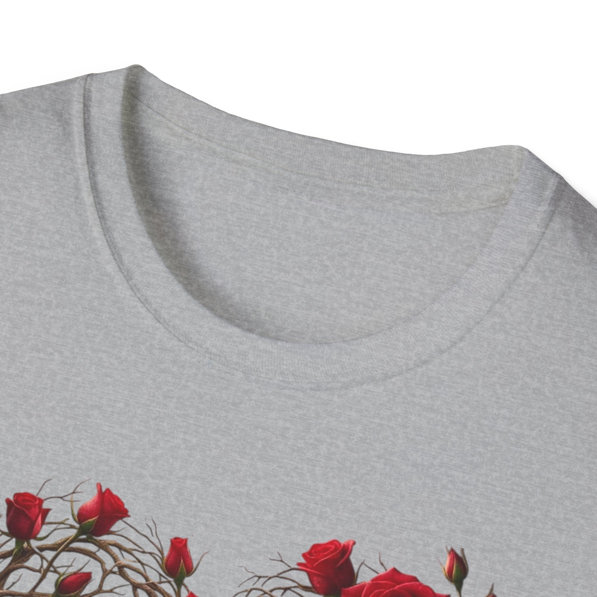Rose Vine Heart T-Shirt — Heart of Vines with Red Roses