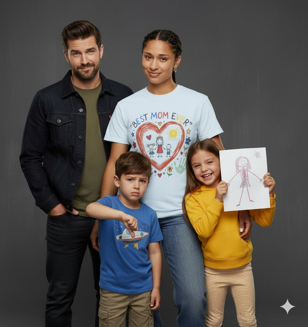 Best Mom Ever T-Shirt — Cute Kids’ Handprint Heart Mother’s Day Tee
