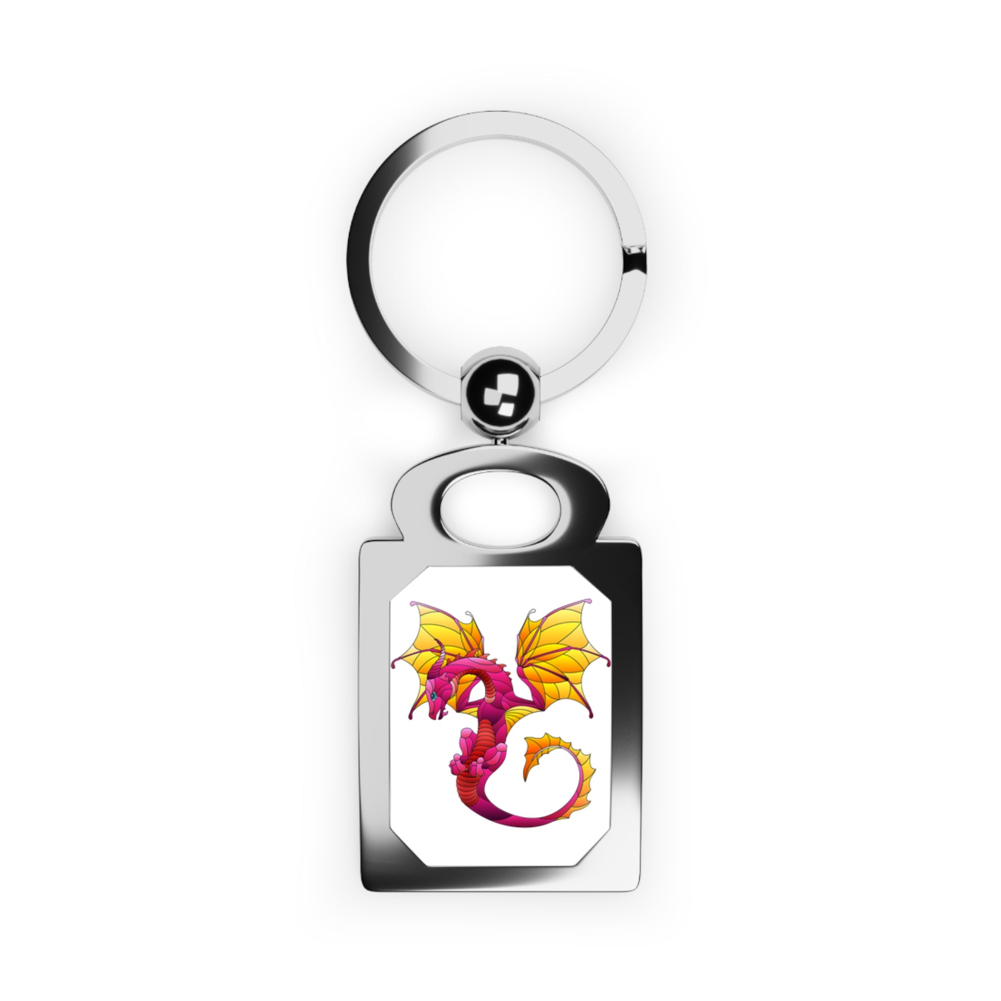 Dragon Rectangle Keyring — Colorful Fantasy Photo Keychain