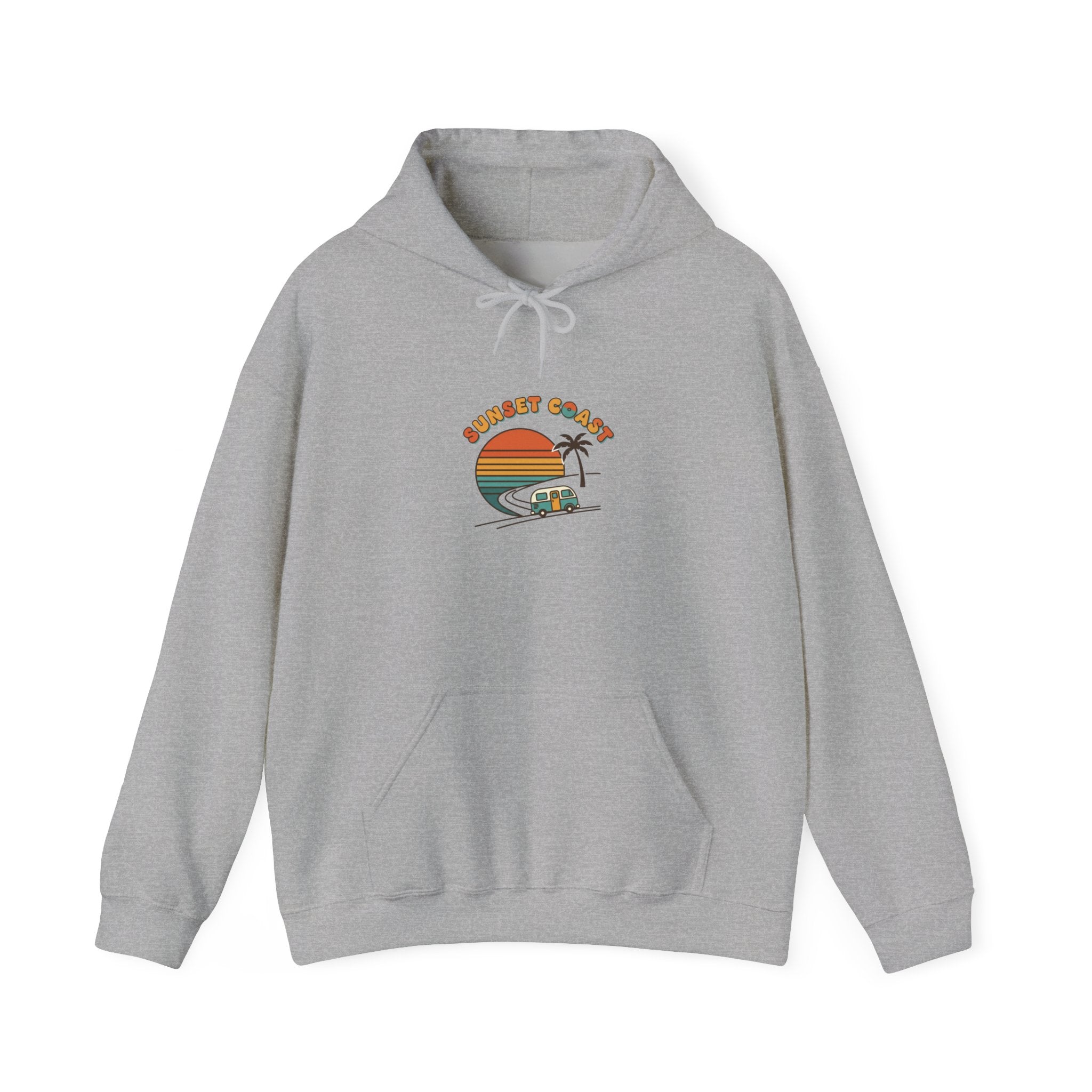 Golden Hour Sunset Surf Hoodie | 70s Sunset, Vintage Palm Postcard