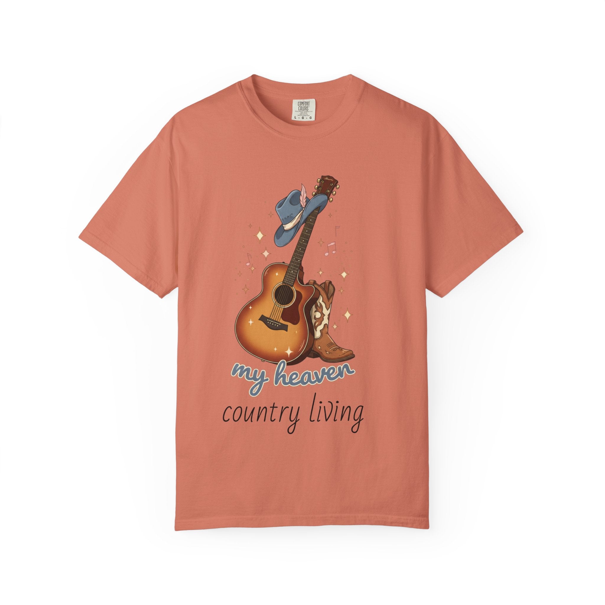 Country Music Guitar T-Shirt — "Country Is My Heaven" Graphic Tee