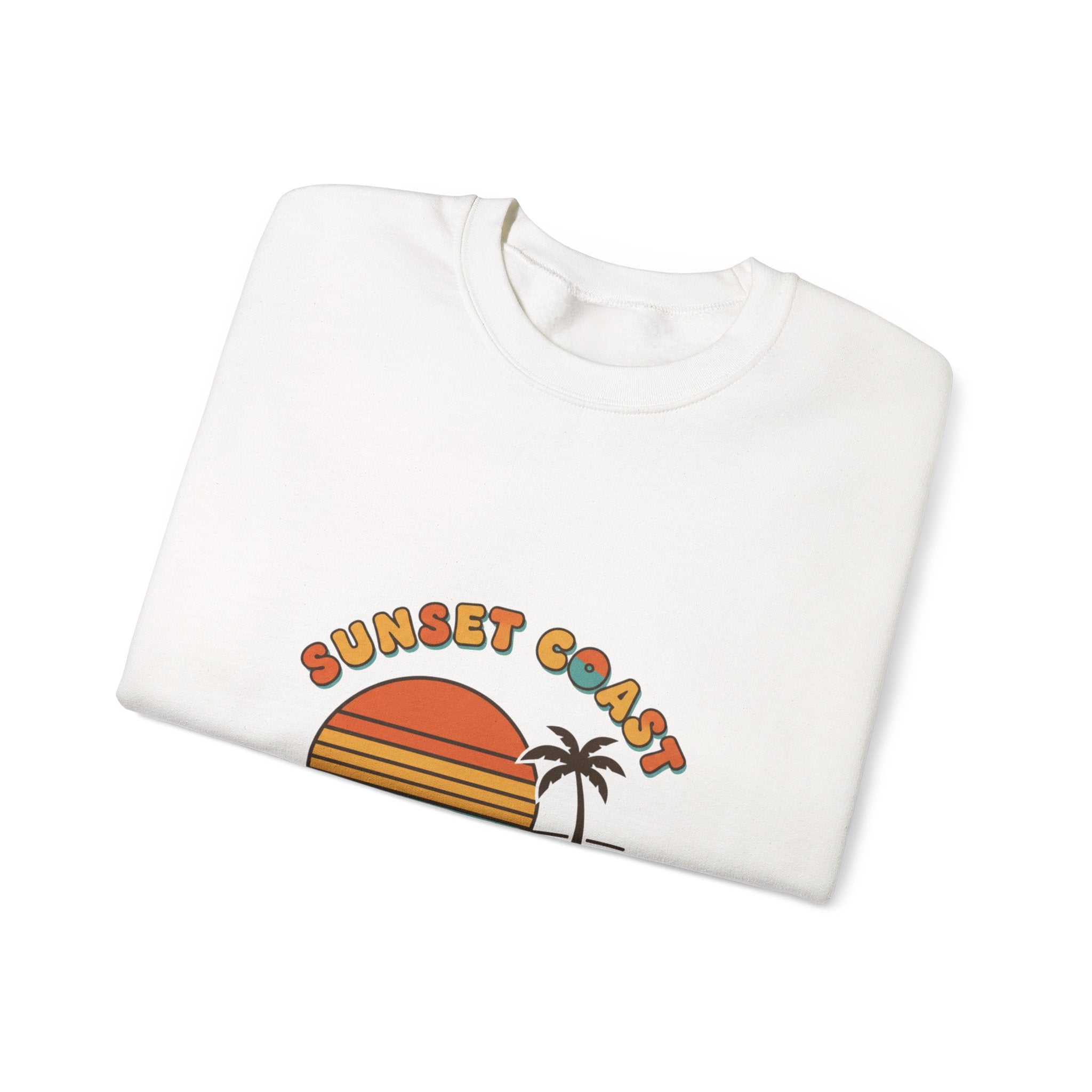 Sunset Coast Camper Crewneck Sweatshirt | 70s Sunset, Retro Surf Graphic