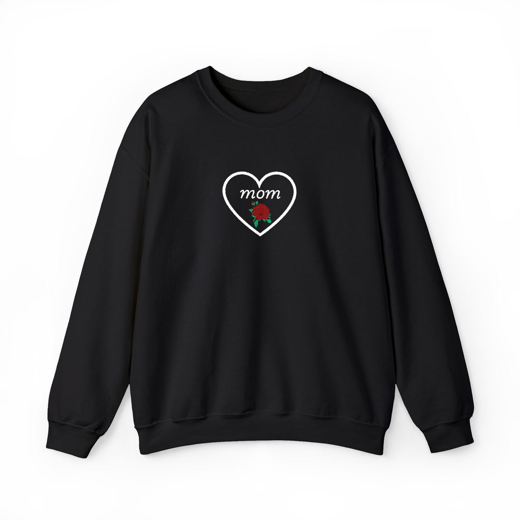 Mom Heart Rose Crewneck Sweatshirt — Mother's Day Gift
