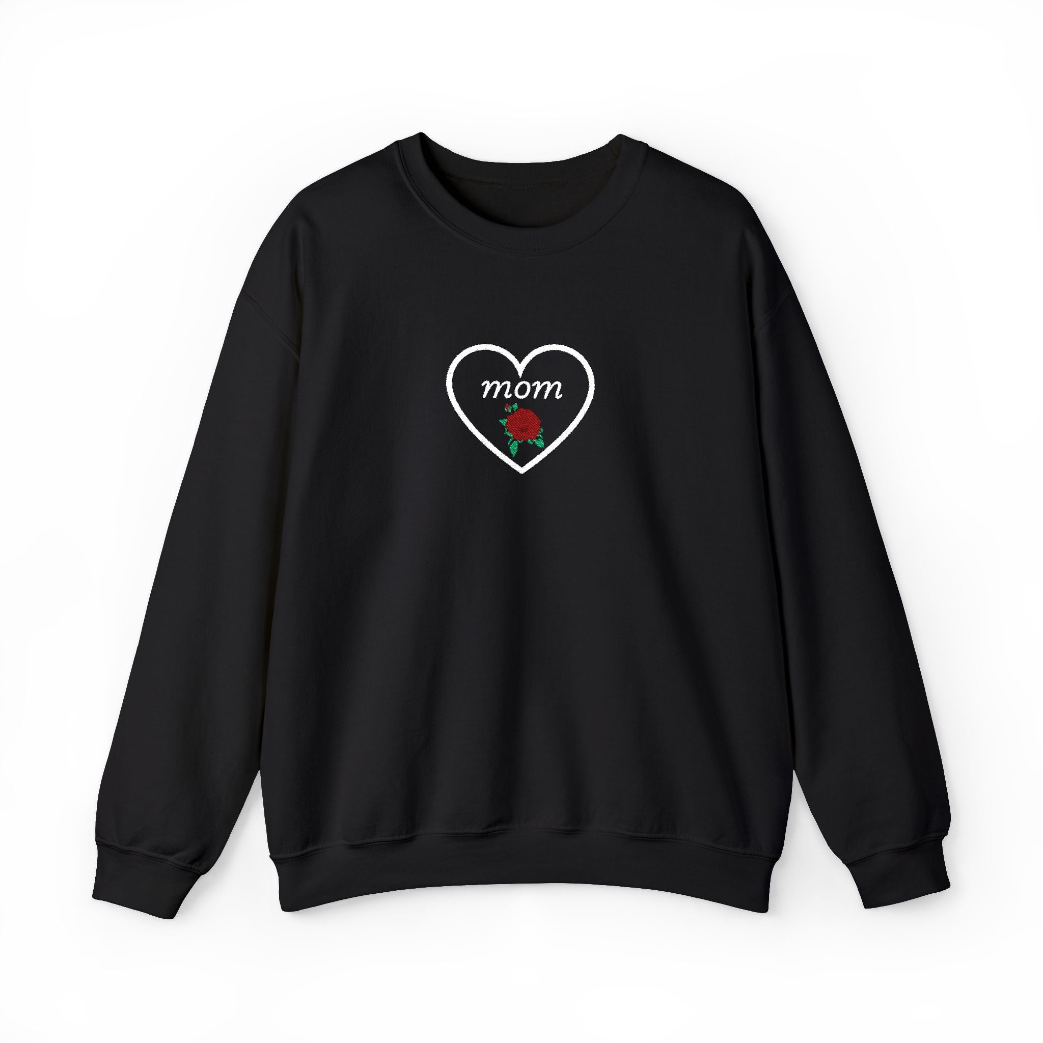 Mom Heart Rose Crewneck Sweatshirt — Mother's Day Gift