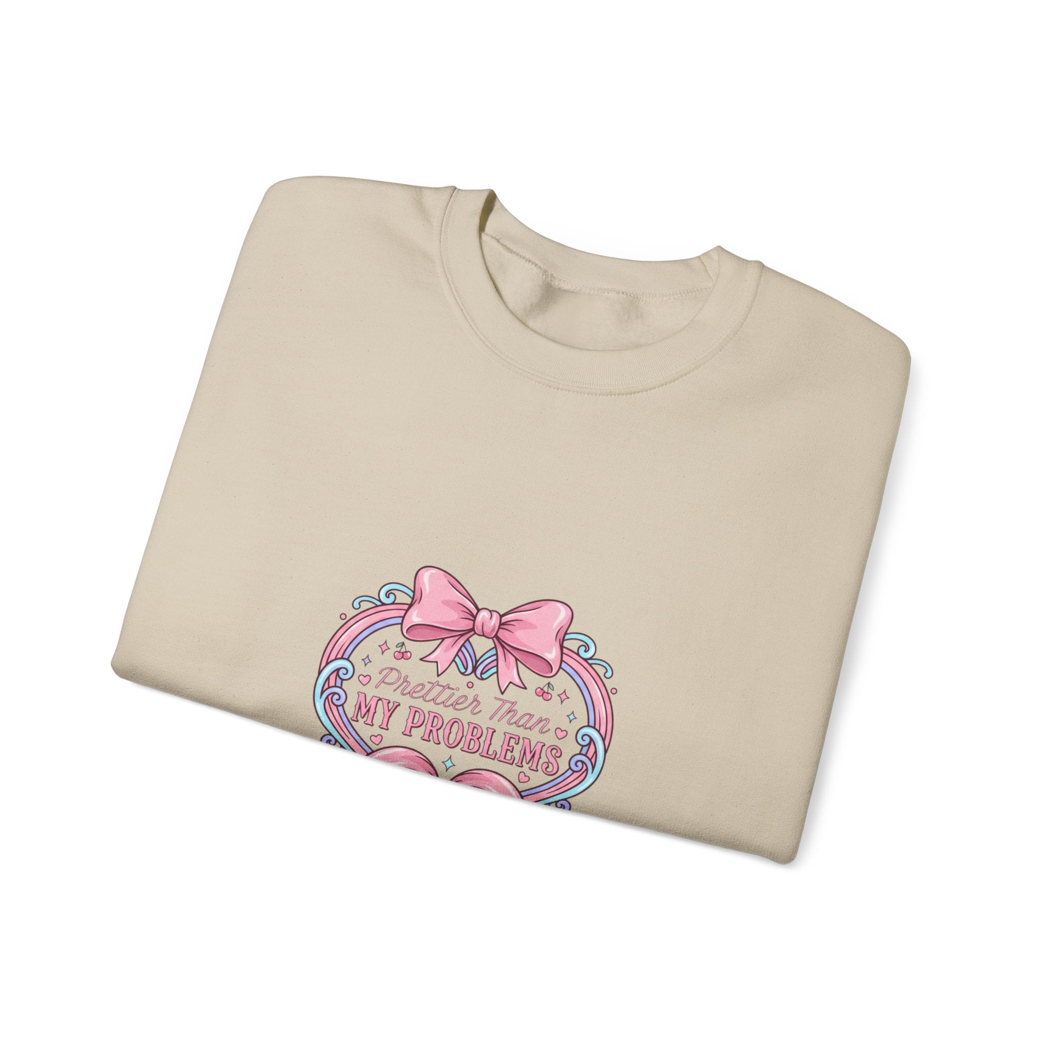 My Problems Heart Ribbon Sweatshirt | Coquette Ribbon Art, Pastel Humor