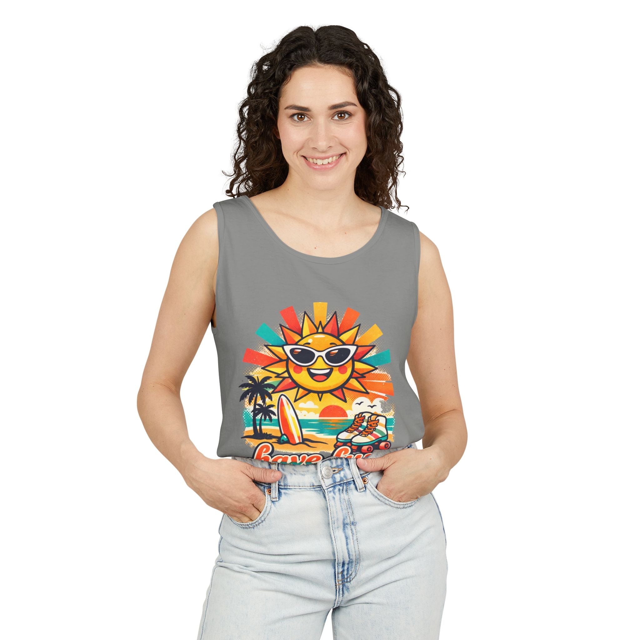 Have Fun Beach Tank Top — Retro Sunglasses Sun Surf Summer Graphic Tank