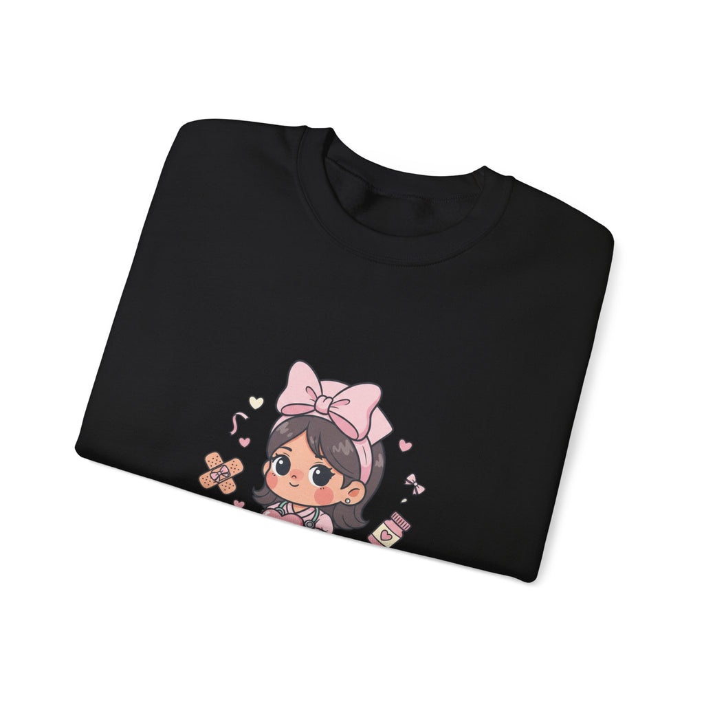 Cute Nurse Graphic Sweatshirt | pastel coquette medical, kawaii nurse merch