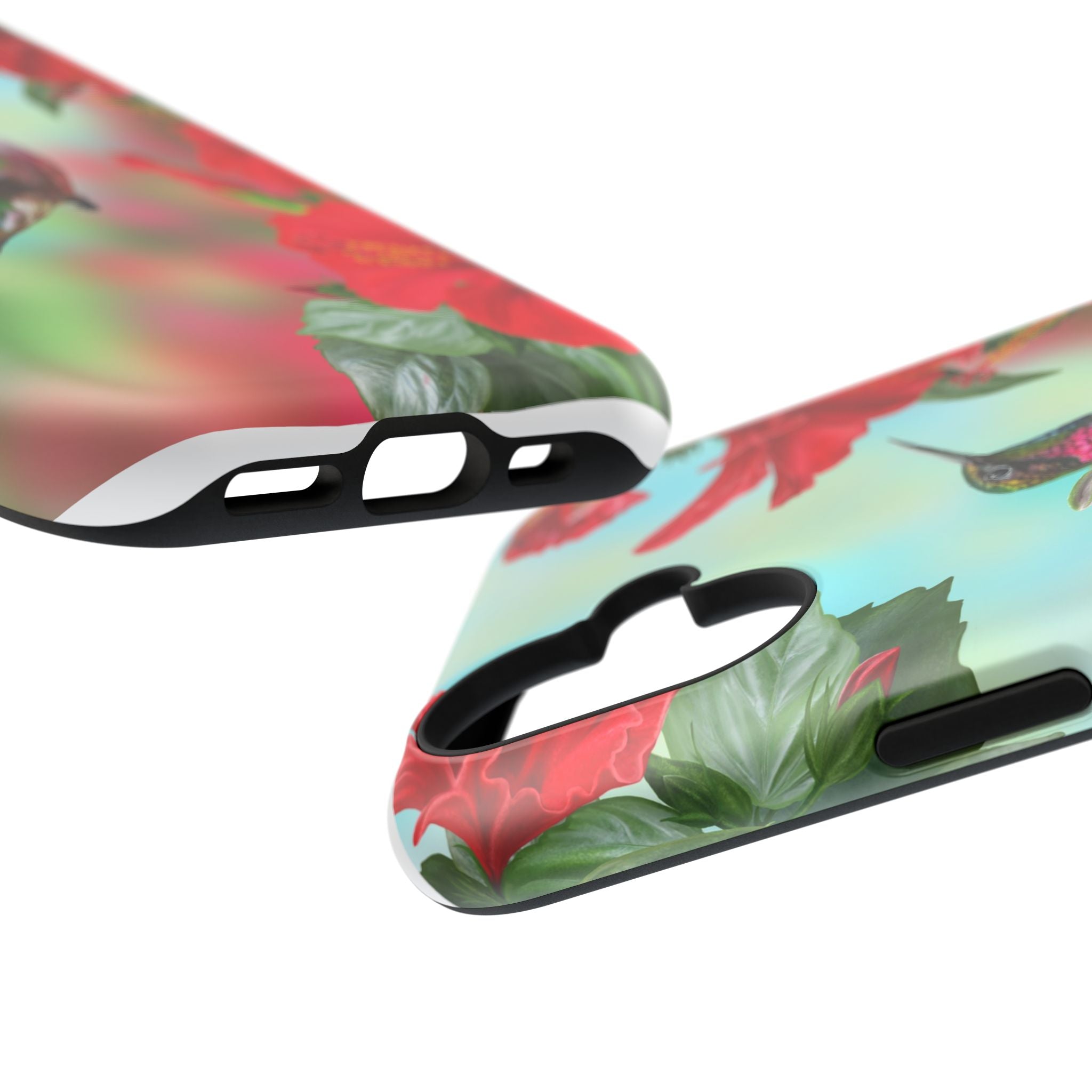 iPhone 17 Hummingbird & Hibiscus Impact-Resistant Phone Case