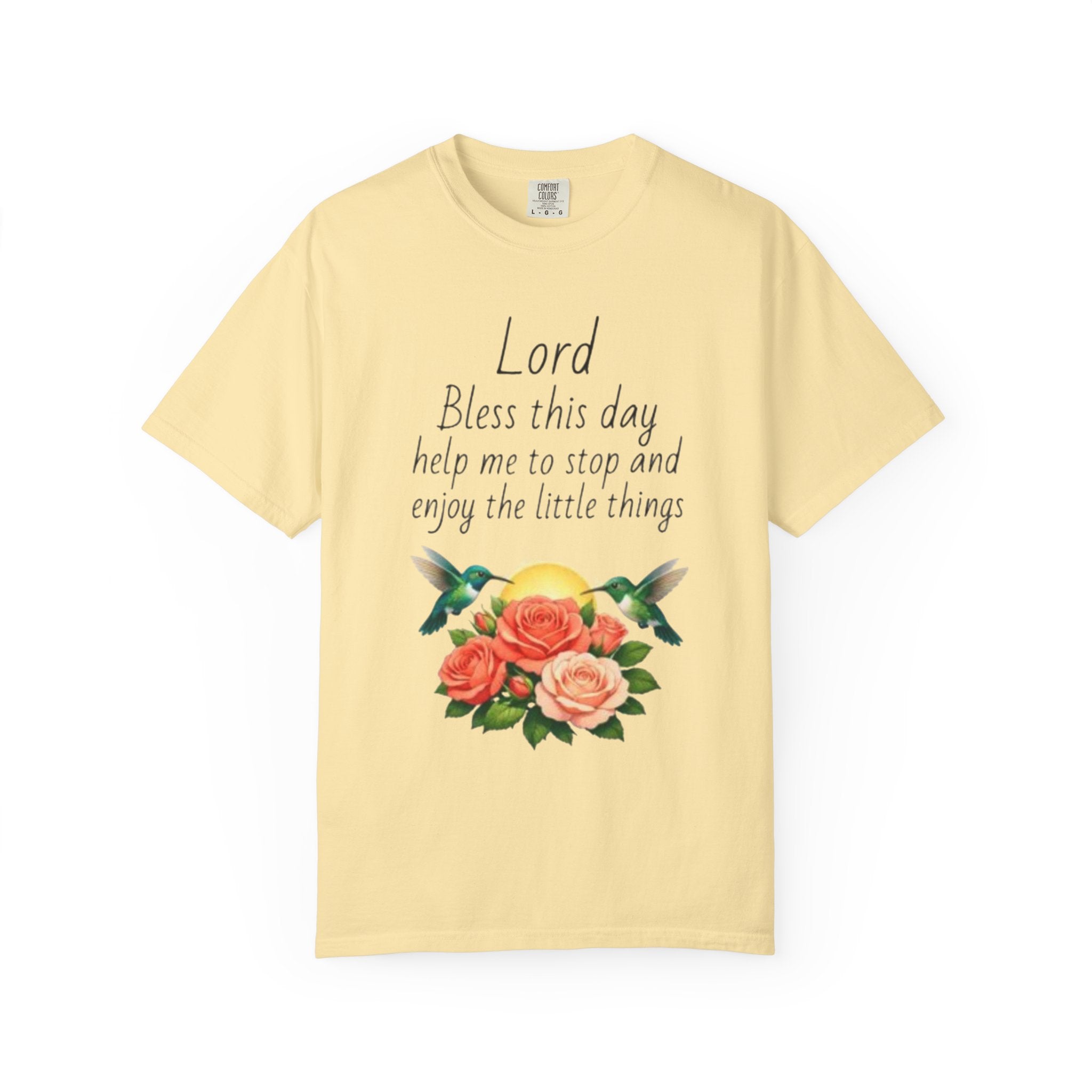 Christian Floral T‑Shirt — “Lord Bless This Day” Inspirational Prayer Tee