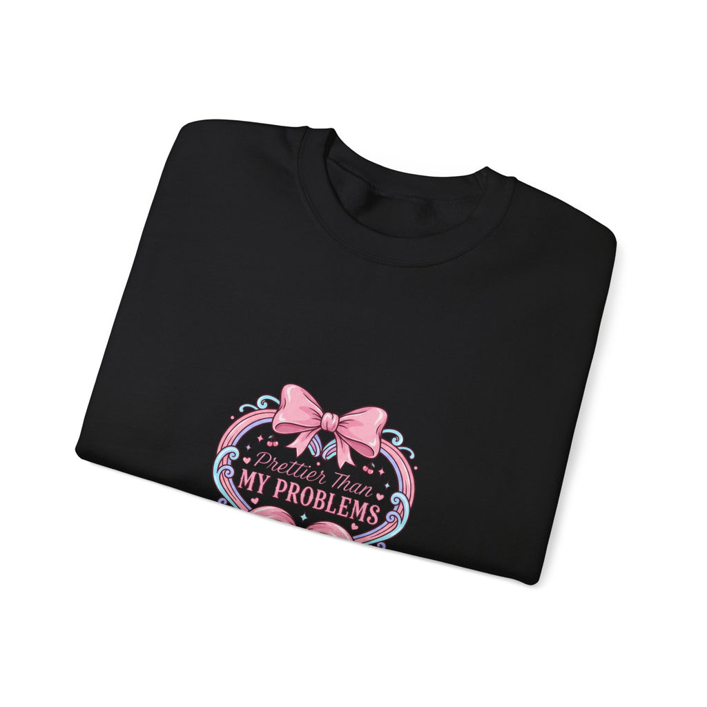 My Problems Heart Ribbon Sweatshirt | Coquette Ribbon Art, Pastel Humor