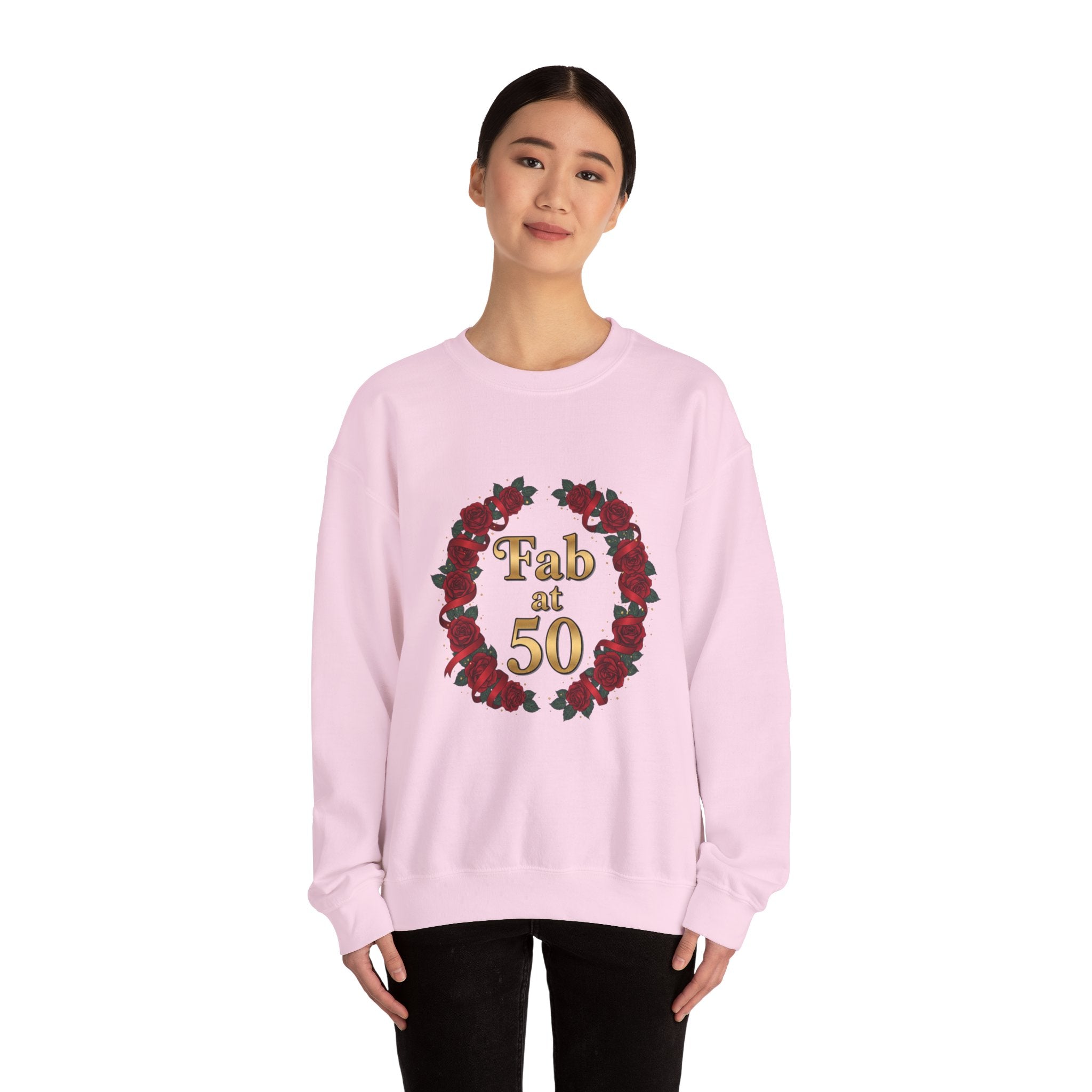 Fab at 50 Rose Wreath Crewneck Sweatshirt