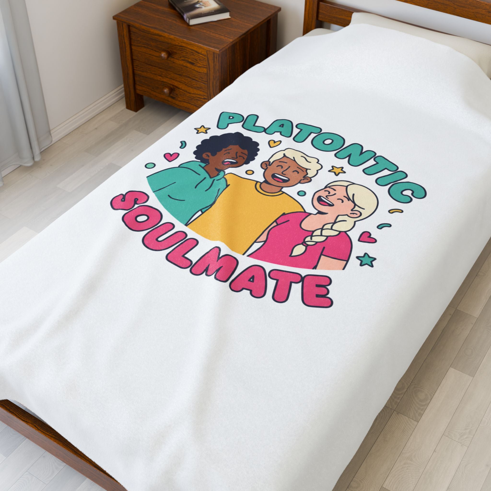 Platonic Soulmate Velveteen Plush Blanket | Friendship-First, Platonic Love