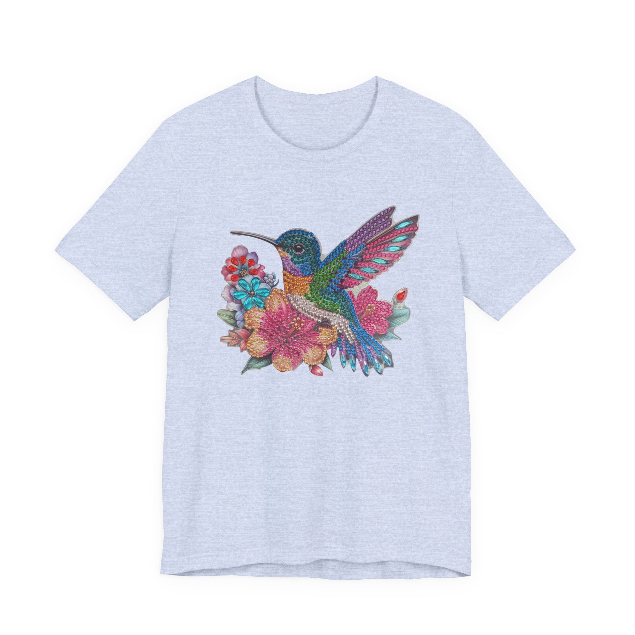 Hummingbird Floral Tee — Colorful -Style Bird Graphic T-Shirt