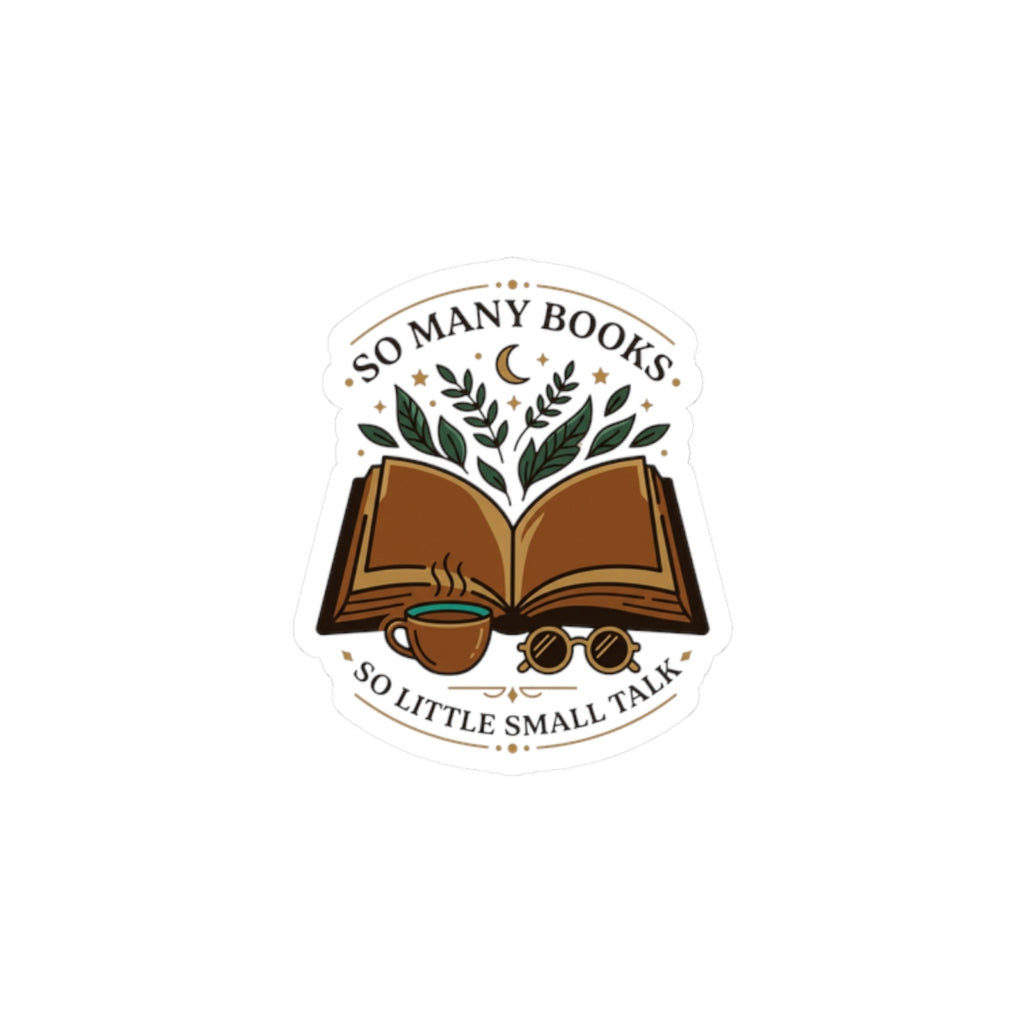 So Many Books Sticker | Book Lover, Cozy Reading Aesthetic